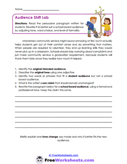 Audience Shift Lab Worksheet