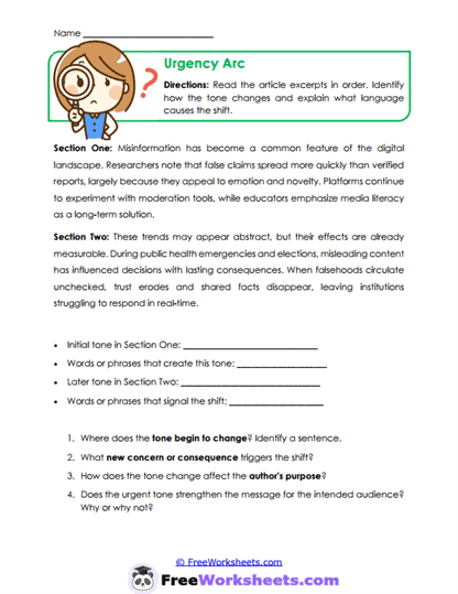 Urgency Arc Worksheet