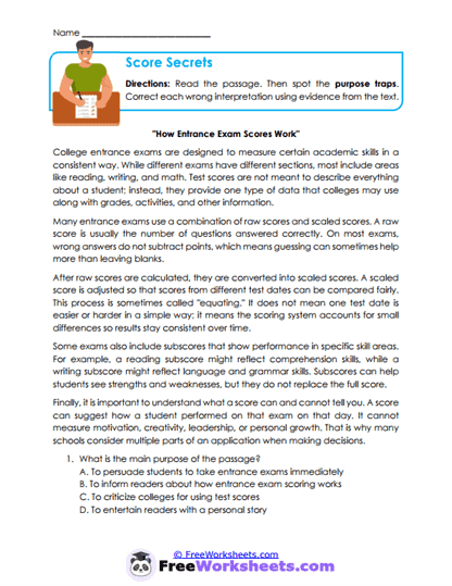After-School Balance Worksheet