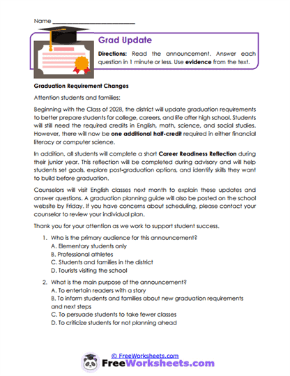Museum Spotlight Worksheet