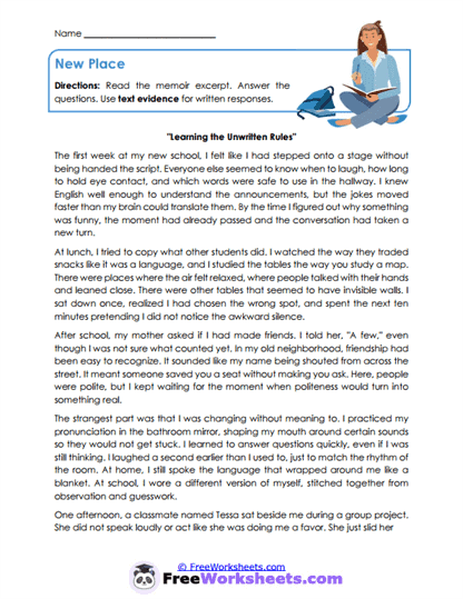 Park Voices Worksheet