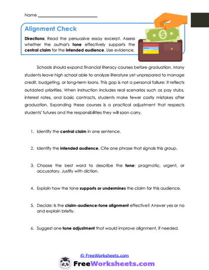 Alignment Check Worksheet