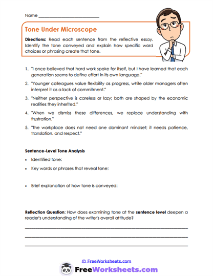 Tone Under Microscope Worksheet