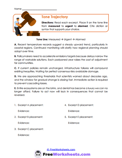 Tone Trajectory Worksheet