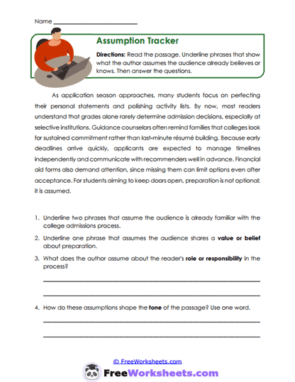 Assumption Tracker Worksheet