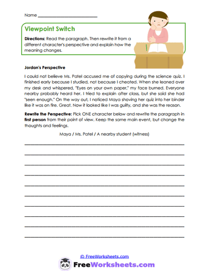 Viewpoint Switch Worksheet