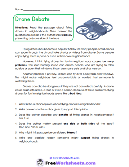 Drone Debate Worksheet