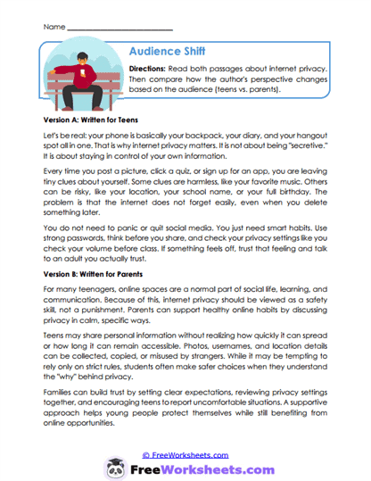 History Angle Analyzer Worksheet