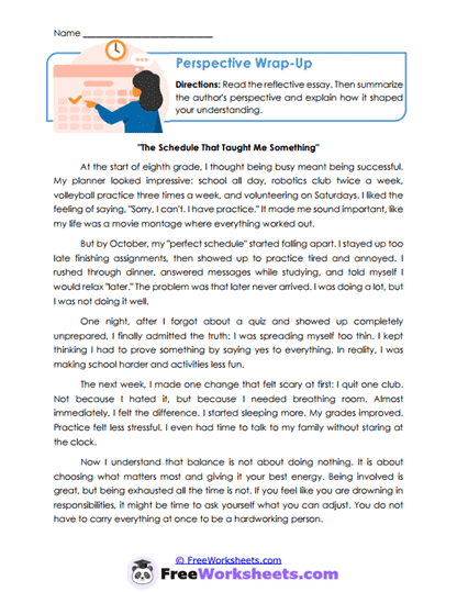 Perspective Wrap-Up Worksheet