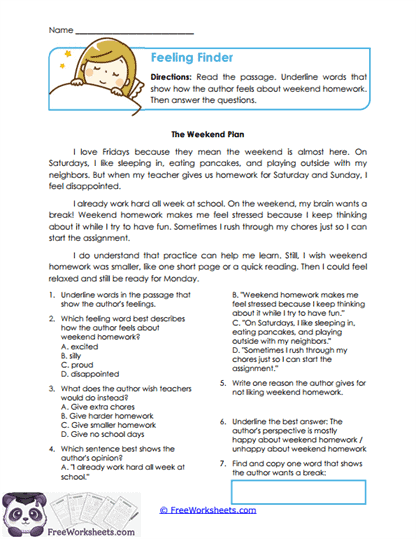 Feeling Finder Worksheet