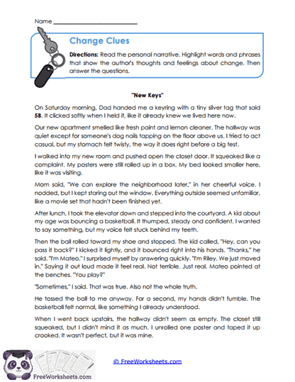 Change Clues Worksheet