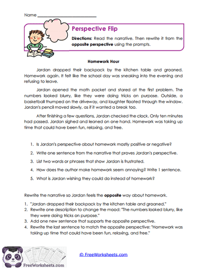 Perspective Flip Worksheet