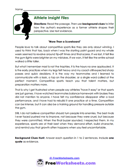 Athlete Insight Files Worksheet