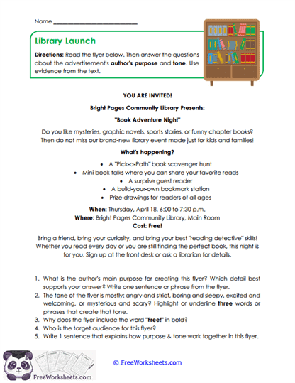 Library Launch Worksheet