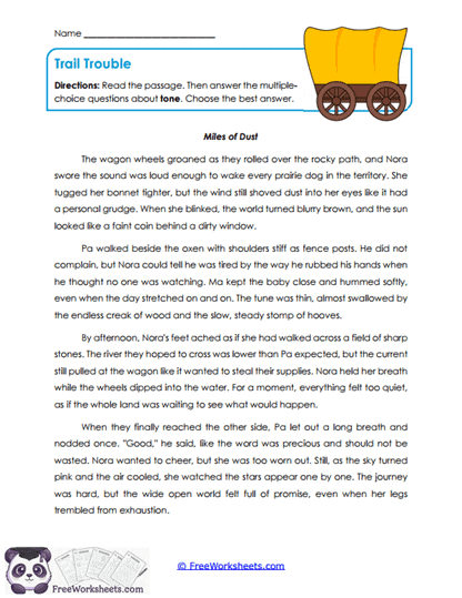 Trail Trouble Worksheet