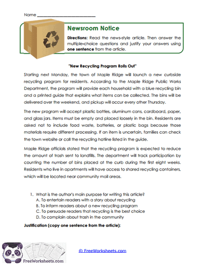 Field Trip Flyer Worksheet