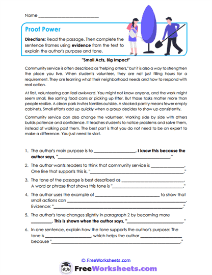 Proof Power Worksheet