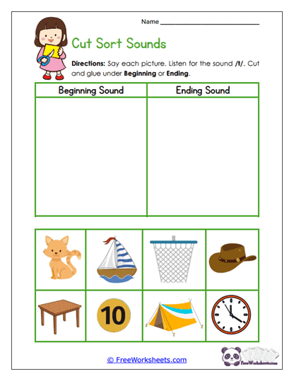 Cut Sort Sounds Worksheet