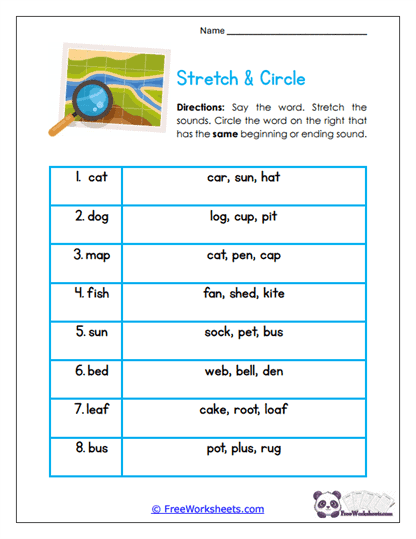 Stretch & Circle Worksheet