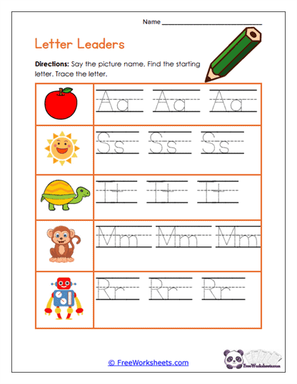 Letter Leaders Worksheet