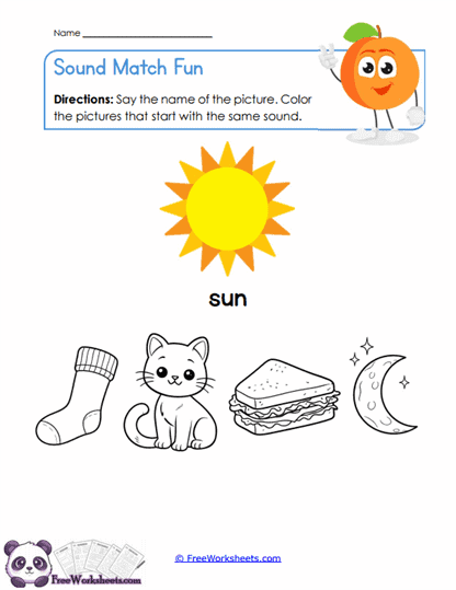 Sound Match Fun Worksheet