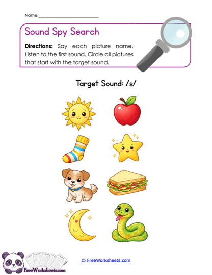 Sound Spy Search Worksheet
