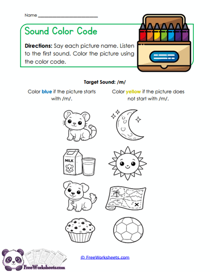 Sound Color Code Worksheet