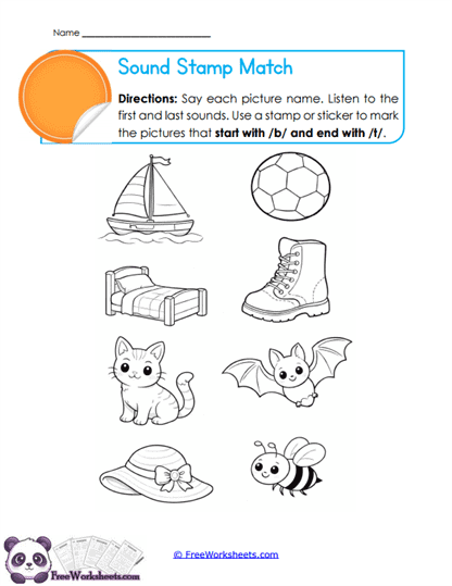 Sound Stamp Match Worksheet