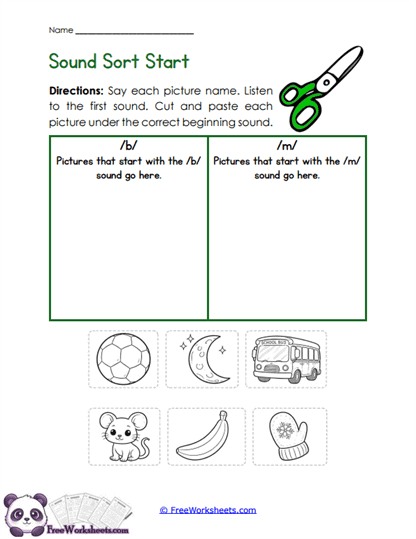 Sound Sort Start Worksheet