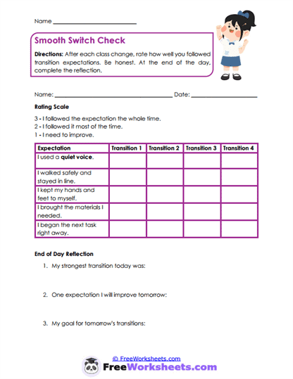 Transition Control Worksheet
