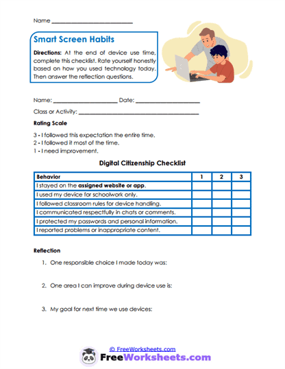 Screen Choices Worksheet