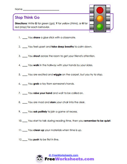 Respect Rules Worksheet