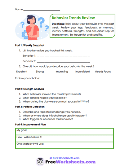 Weekly Trends Worksheet