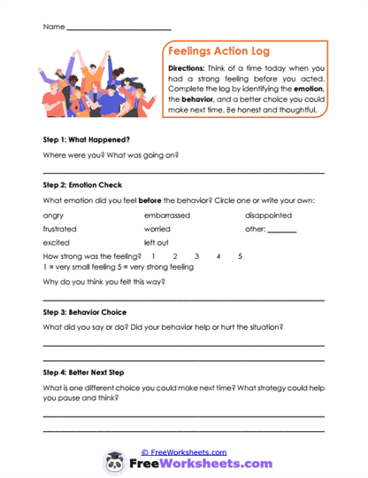 Emotion Choices Worksheet