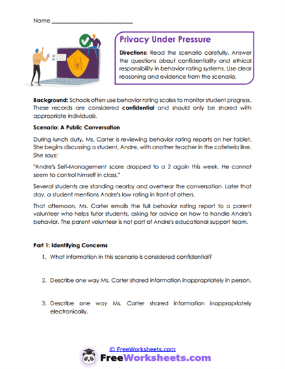 Privacy Choices Worksheet