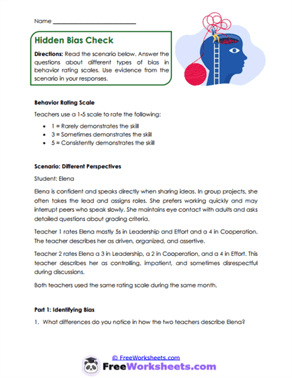 Bias Awareness Worksheet