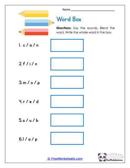 Word Box Worksheet