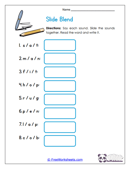 Slide Blend Worksheet