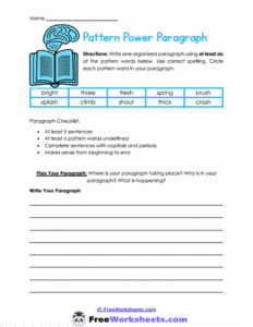 Pattern Paragraph Worksheet - FreeWorksheets.com