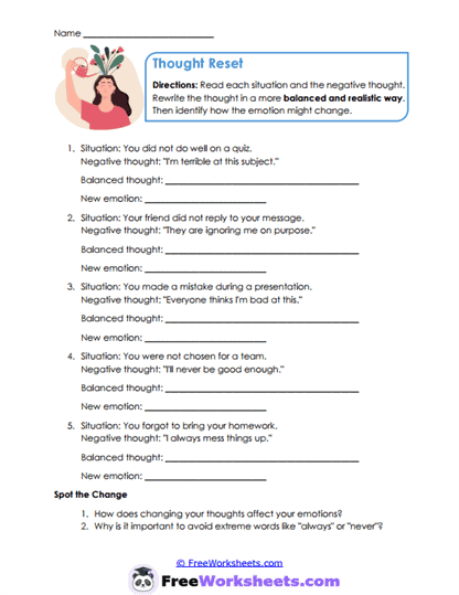 Thought Balance Worksheet