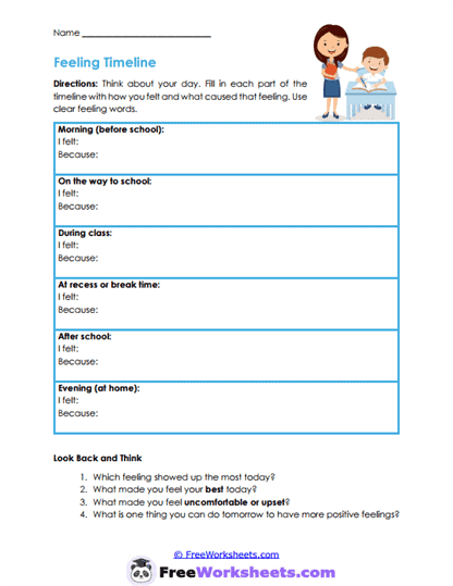 Daily Feelings Worksheet