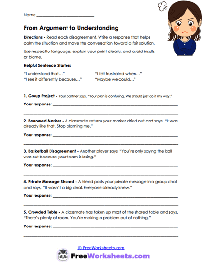 Conflict Repair Worksheet
