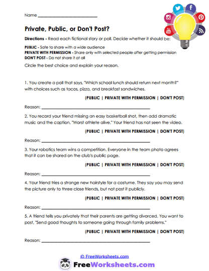 Sharing Boundaries Worksheet