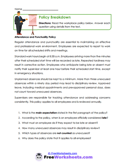 Policy Breakdown Worksheet