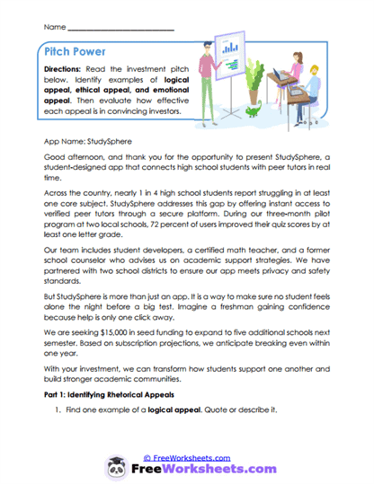 Pitch Power Worksheet