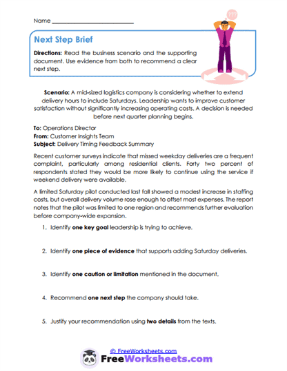 Next Step Brief Worksheet