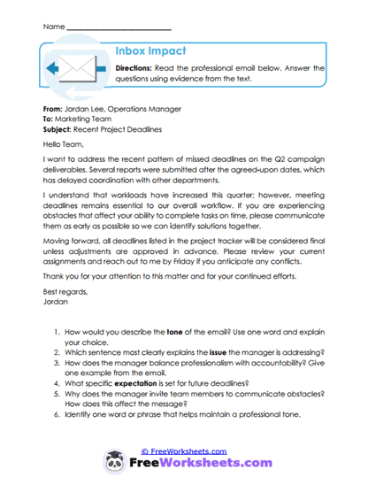 Inbox Impact Worksheet