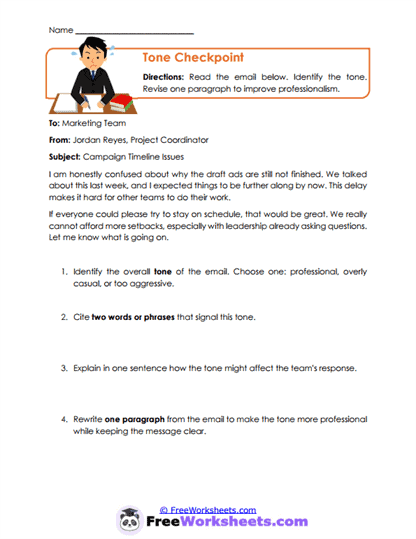 Tone Checkpoint Worksheet