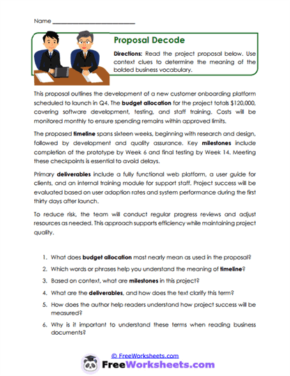 Proposal Decode Worksheet