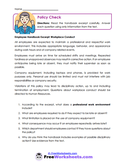 Policy Check Worksheet